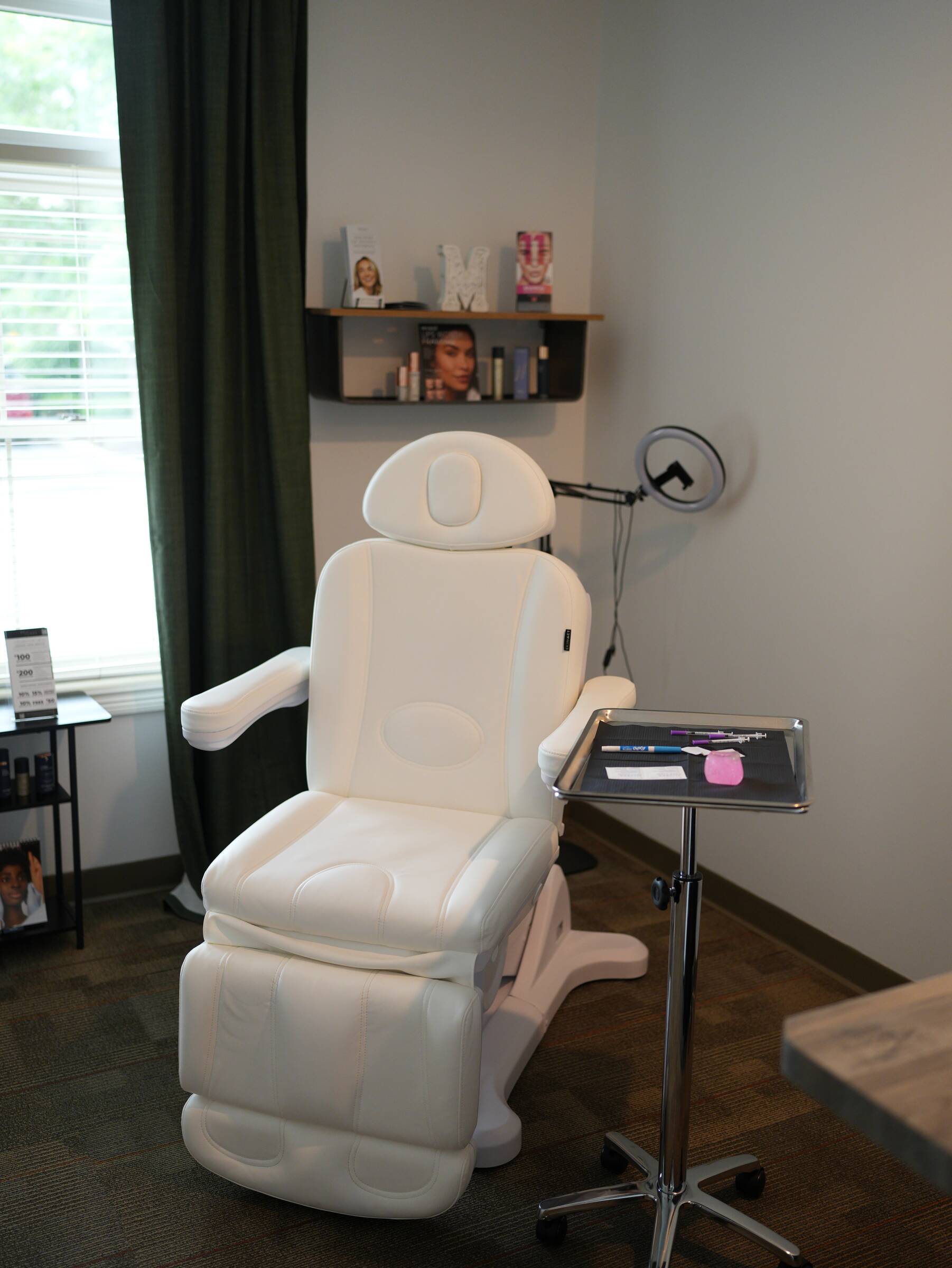 A treatment room at RELUXE Med Spa Carmel