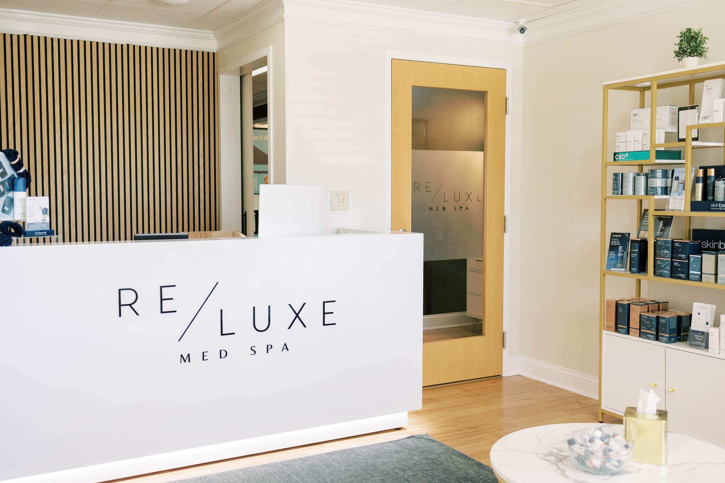 The front desk at RELUXE Med Spa Westfield